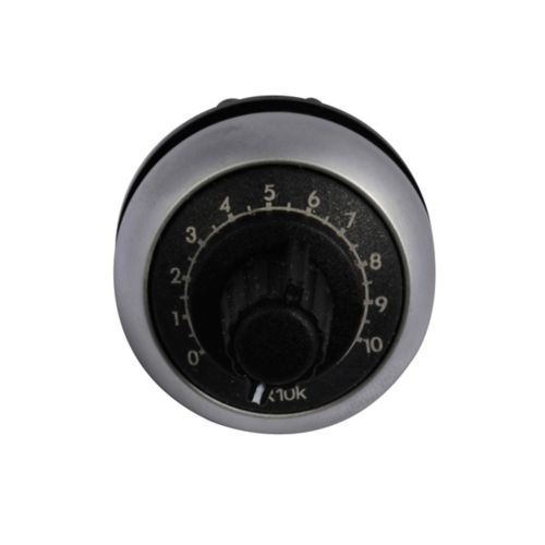 EATON M22 Potentiometer, 22.5 mm, Knob, Bezel, Silver, Black, IP20 - M22-R10K EATON - BNR Industrial Automation