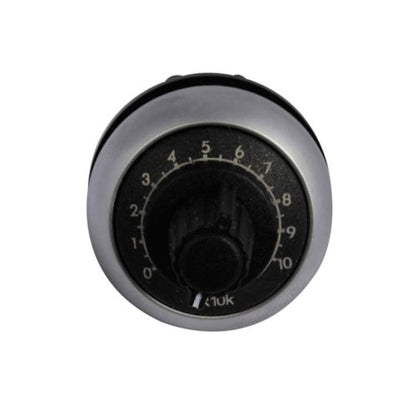 EATON M22 Potentiometer, 22.5 mm, Knob, Bezel, Silver, Black, IP20 - M22-R10K EATON - BNR Industrial Automation