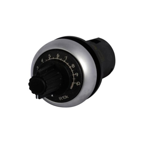 EATON EATON M22 Potentiometer, 22.5 mm, Knob, Bezel, Silver, Black, IP20 - M22-R10K - BNR Industrial