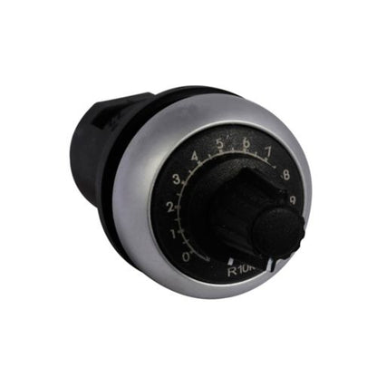 EATON M22 Potentiometer, 22.5 mm, Knob, Bezel, Silver, Black, IP20 - M22-R10K EATON - BNR Industrial Automation