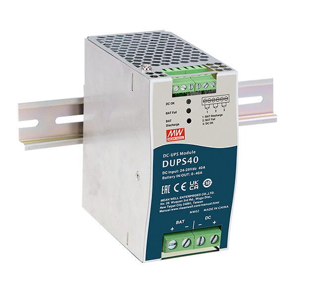 MEAN WELL DUPS40 UPS Module DIN Rail UPS Mean Well - BNR Industrial Automation