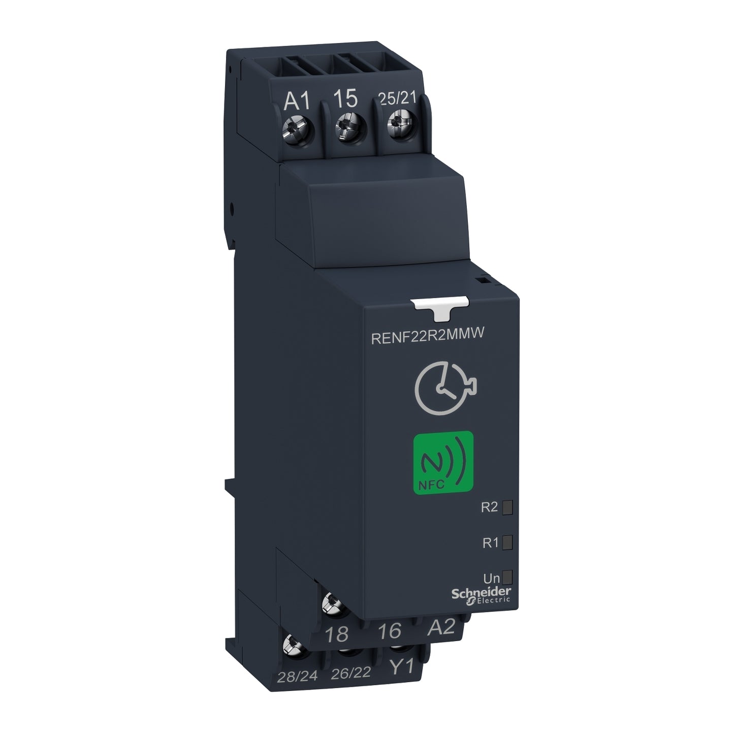 Schneider Electric RENF22R2MMW Multi Function Timer Relay, 8A, 2CO, 0.05s to 999h asymmetrical on delay and off delay, NFC App Programming 24 → 240 V ac/dc Timer Schneider Electric - BNR Industrial Automation
