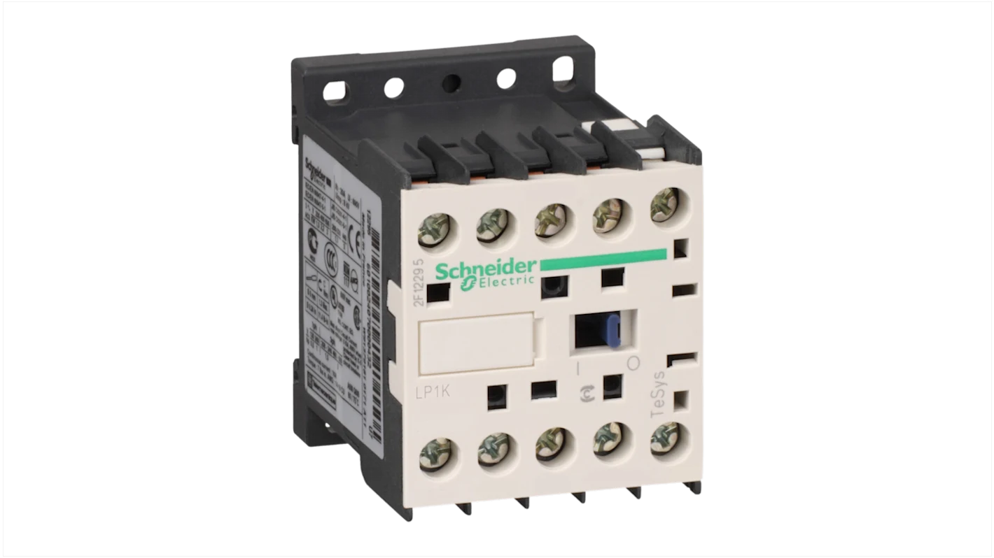 Schneider Electric Schneider Electric Contactor, TeSys K, 3P, AC-3/AC-3e,<=440V 6A, aux. 1NO, 400...415V AC coil - LC1K0610N7 - BNR Industrial