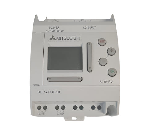 Mitsubishi Programmable Logic Controller 100-240VAC 3W 8A with Serial Programming Cable - AL-6MR-A (Used - Good Working Condition) MITSUBISHI ELECTRIC - BNR Industrial Automation