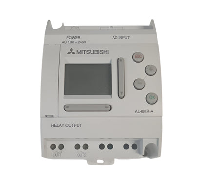 Mitsubishi Programmable Logic Controller 100-240VAC 3W 8A with Serial Programming Cable - AL-6MR-A (Used - Good Working Condition) MITSUBISHI ELECTRIC - BNR Industrial Automation