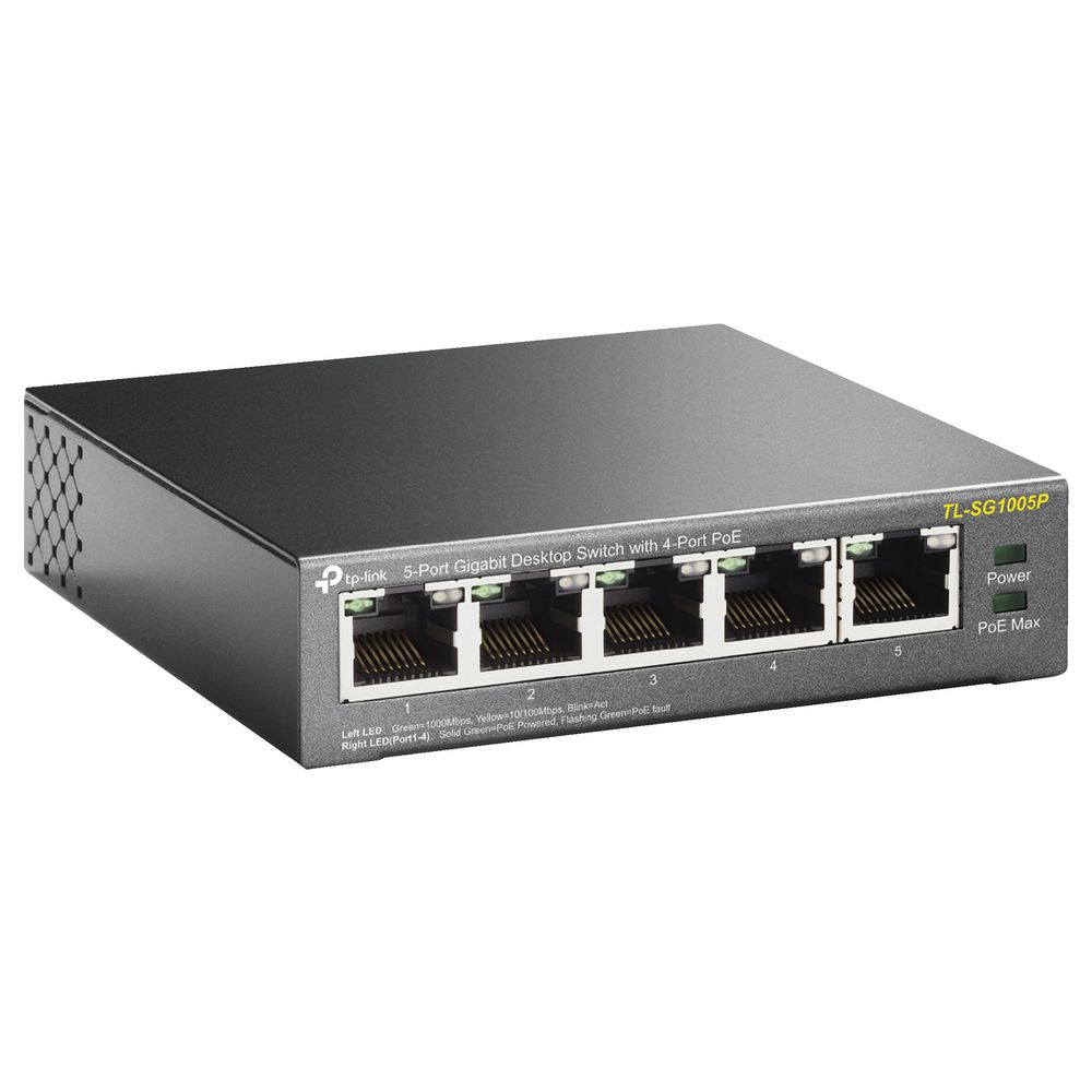 TP-LINK TP-LINK 5-Port Gigabit Desktop PoE+ Switch - TL-SG1005P - BNR Industrial