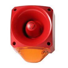 New Klaxon Nexus 120 Sounder/Beacon, LED - 120dB (typical), IP66, 64 Tones Siren Klaxon 10-60VDC Amber - BNR Industrial Automation