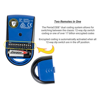 Elsema PentaCODE Keyring Remote (PCK43302 / PCK43304) — 433MHz, 2 or 4 Button Remote Control Transmitters Elsema - BNR Industrial Automation