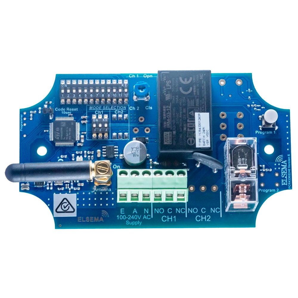 Elsema PCR43301240R 1-Channel 433MHz Penta Series Receiver 110-240V AC Remote Control Receivers Elsema - BNR Industrial Automation