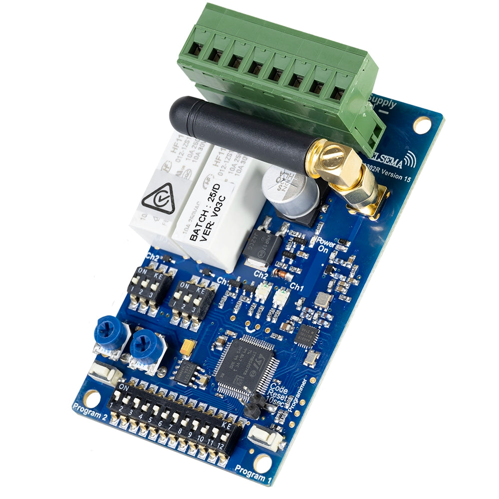 Elsema PCR43302R 2-Channel 433MHz Penta Series Receiver with Dual Relay Outputs Remote Control Receivers Elsema - BNR Industrial Automation