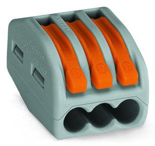 WAGO 222 Series Classic Splicing Connector Terminal Block with Operating Levers 0.14 - 2.5mm² Cable Accessories WAGO 3-Conductor (50 Pack) - BNR Industrial Automation