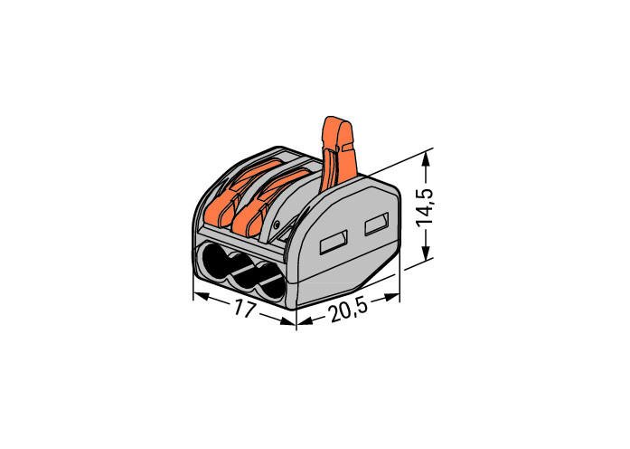 WAGO 222 Series Classic Splicing Connector Terminal Block with Operating Levers 0.14 - 2.5mm² Cable Accessories WAGO - BNR Industrial Automation