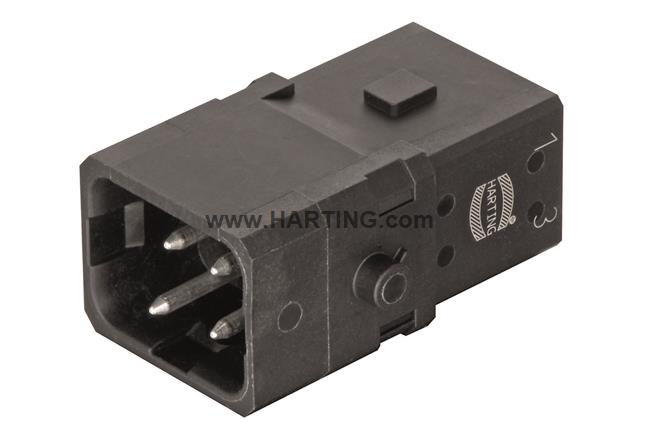 HARTING Han® 1A Insert 3+PE Screw HARTING Male for locking lever - 09 10 002 2605 - BNR Industrial Automation