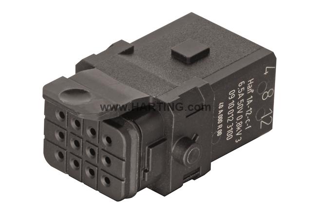 HARTING Han® 1A Insert 12 Crimp HARTING Female with snap-in latch - 09 10 002 2700 - BNR Industrial Automation