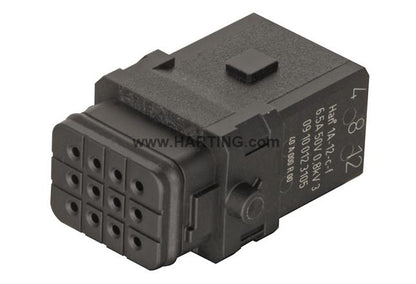 HARTING Han® 1A Insert 12 Crimp HARTING Female for locking lever - 09 10 002 2705 - BNR Industrial Automation