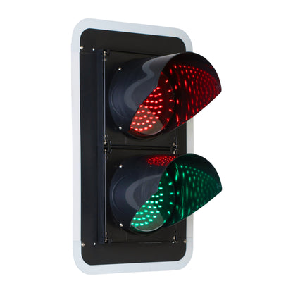 BNR 2 Aspect 200mm Lane Control LED Traffic Lights 12-24VDC or 85-265VAC - Red X & Green Arrow Traffic Light BNR 12-24VDC With Target Board - BNR Industrial Automation