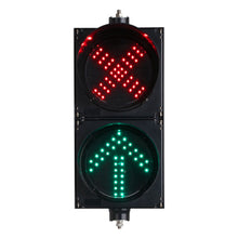 BNR 2 Aspect 200mm Lane Control LED Traffic Lights 12-24VDC or 85-265VAC - Red X & Green Arrow Traffic Light BNR 12-24VDC Without Target Board - BNR Industrial Automation