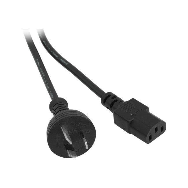 IEC C13 POWER LEAD - Black - AS/NZS3112 compliant Cable BNR - BNR Industrial Automation