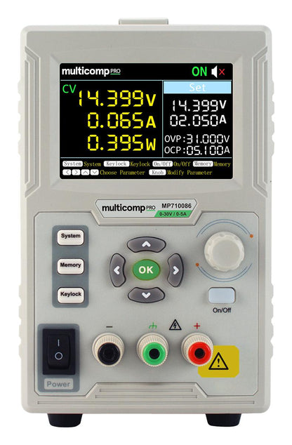 multicomp PRO 71-0087 Bench Top Power Supply, Linear, Adjustable, 1 Output, 0V-60 V, 0A-3A Power Supplies multicomp PRO - BNR Industrial Automation