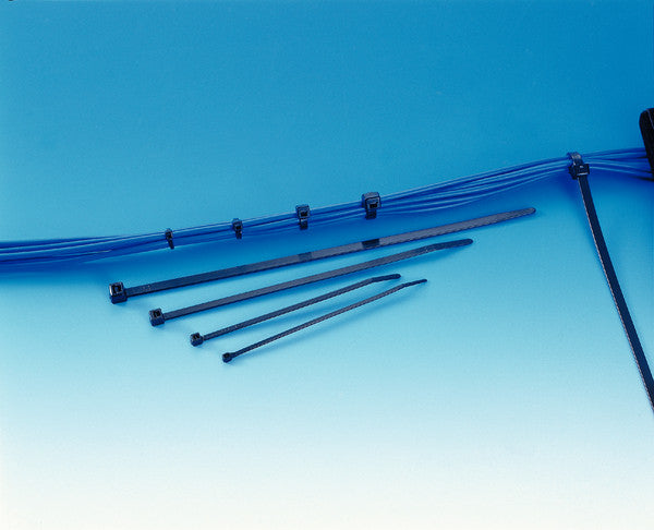HellermannTyton UV-Resistant Cable Ties - 100pk - T Series in PA66W BLACK Cable Accessories HellermannTyton - BNR Industrial Automation