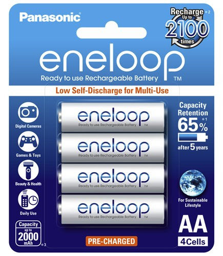 PANASONIC Eneloop 4-Pack AA Rechargeable Batteries Batteries Panasonic - BNR Industrial Automation