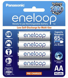 PANASONIC Eneloop 4-Pack AA Rechargeable Batteries Batteries Panasonic - BNR Industrial Automation