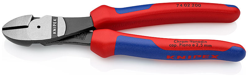 KNIPEX High Leverage Diagonal Type Wire Cutters, 200mm Overall Length - 74 02 200 Tools KNIPEX - BNR Industrial Automation