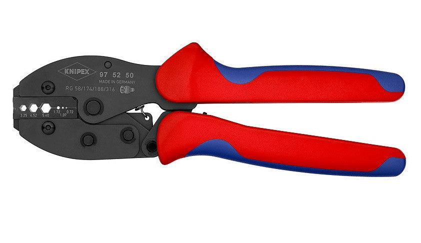 KNIPEX KNIPEX PreciForce® COAX, BNC and TNC Connector Crimper - RG58/174188/316 - 97 52 50 - BNR Industrial