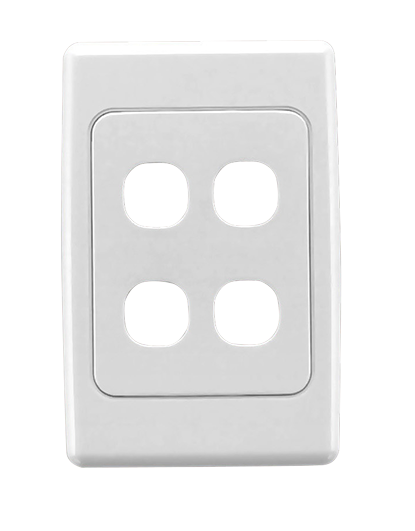 Clipsal CLIPSAL 2034VH Flush Surround and Grid Plate, 4 Gang, Vertical/Horizontal Mount - BNR Industrial