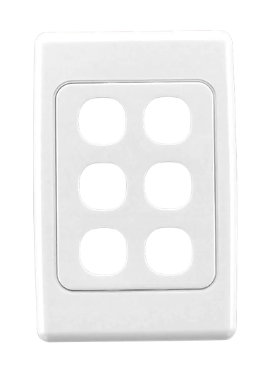 Clipsal CLIPSAL 2036VH Flush Surround and Grid Plate, 6 Gang, Vertical/Horizontal Mount - BNR Industrial