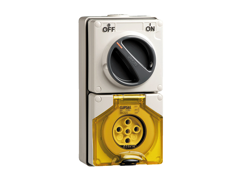 CLIPSAL 56C520 5P 20A Switch Socket Outlets Switched Socket Outlet Clipsal - BNR Industrial Automation
