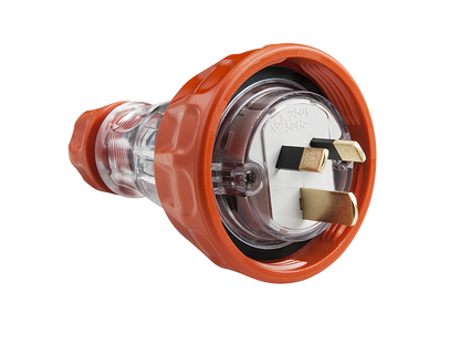 CLIPSAL 56P315 Plug Top 15A 3 Flat Pin Industrial Plug Tops Clipsal Electric Orange - BNR Industrial Automation