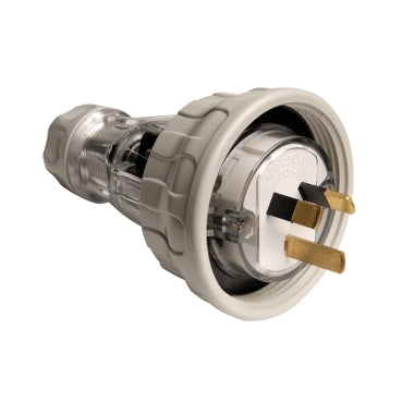 CLIPSAL 56P310 Plug Top 10A 3 Flat Pin Industrial Plug Tops Clipsal Grey - BNR Industrial Automation