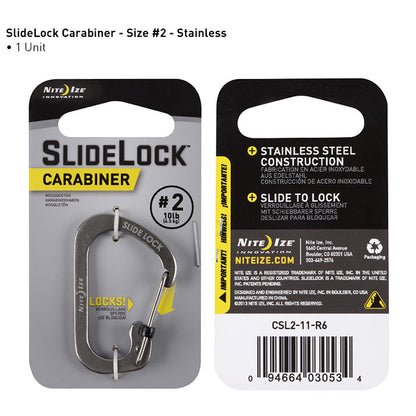 SlideLock Carabiner Hardware Nite Ize Innovation Stainless Steel #2 - BNR Industrial Automation