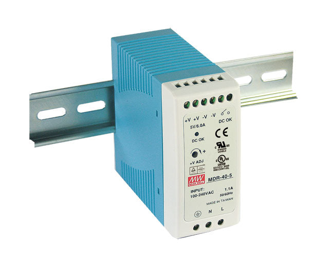 MEAN WELL MDR-40 DIN Rail PSU Power Supplies Mean Well - BNR Industrial Automation