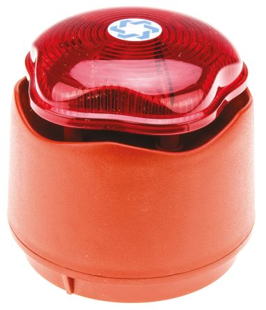 Banshee Excel Lite Sounder with Xenon Beacon Hosiden Besson Ltd Red Red Shallow Base (IP45) - BNR Industrial Automation