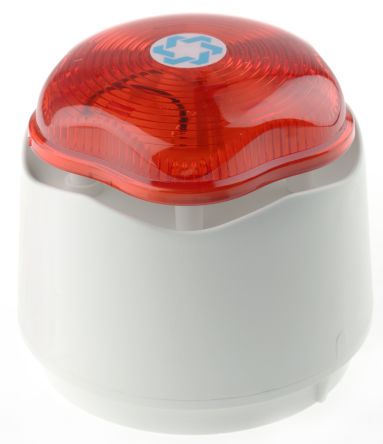 Banshee Excel Lite Sounder with Xenon Beacon Hosiden Besson Ltd White Red Shallow Base (IP45) - BNR Industrial Automation