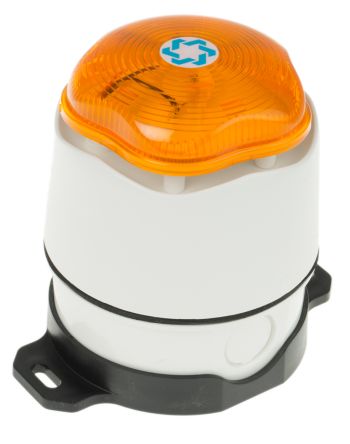 Banshee Excel Lite Sounder with Xenon Beacon Hosiden Besson Ltd White Amber Deep Base (IP66) - BNR Industrial Automation