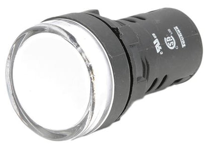 22mm IP65 Plastic LED Pilot Light Indicators BNR 12VDC White - BNR Industrial Automation