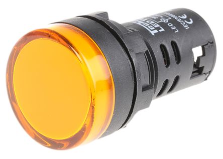 22mm IP65 Plastic LED Pilot Light Indicators BNR 12VDC Yellow - BNR Industrial Automation