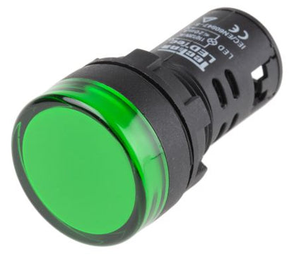 22mm IP65 Plastic LED Pilot Light Indicators BNR 12VDC Green - BNR Industrial Automation