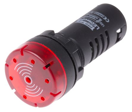 22mm IP30 Red LED Pilot Light Indicator Complete With Sounder BNR - BNR Industrial Automation
