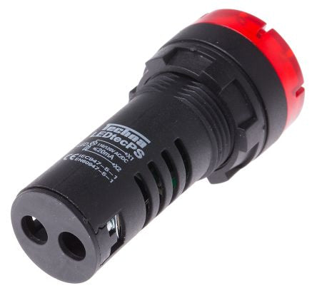 22mm IP30 Red LED Pilot Light Indicator Complete With Sounder BNR - BNR Industrial Automation