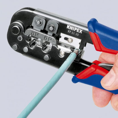 KNIPEX Crimp Tool for Modular Plug, RJ11, RJ12, RJ45 Wire Size - 97 51 10 Tools KNIPEX - BNR Industrial Automation