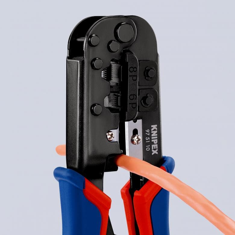 KNIPEX Crimp Tool for Modular Plug, RJ11, RJ12, RJ45 Wire Size - 97 51 10 Tools KNIPEX - BNR Industrial Automation