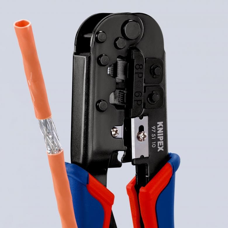 KNIPEX Crimp Tool for Modular Plug, RJ11, RJ12, RJ45 Wire Size - 97 51 10 Tools KNIPEX - BNR Industrial Automation