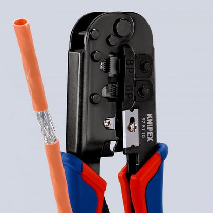 KNIPEX Crimp Tool for Modular Plug, RJ11, RJ12, RJ45 Wire Size - 97 51 10 Tools KNIPEX - BNR Industrial Automation