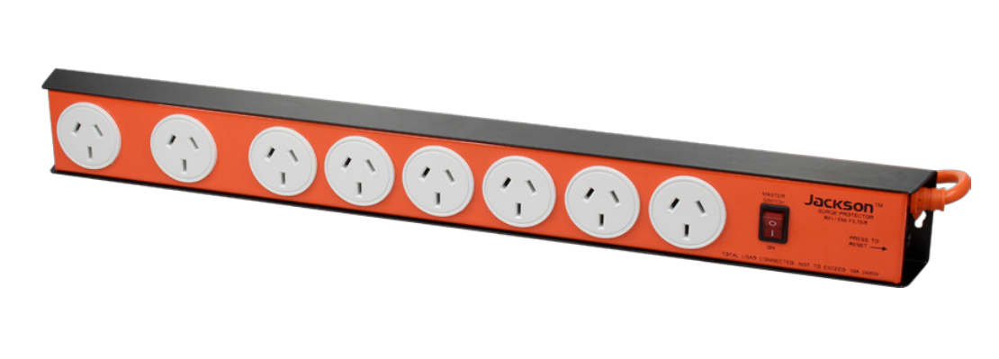 Jackson Jackson 8 Outlet Heavy Duty Metal Surge Protected Powerboard - PT8888 - BNR Industrial