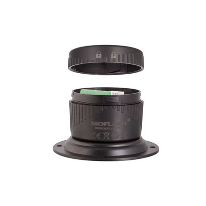 MOFLASH LED-TLM Series Stack Light Base with Pole and Right Angle Mount Options Traffic Light MOFLASH Mounting Base & Cap - BNR Industrial Automation