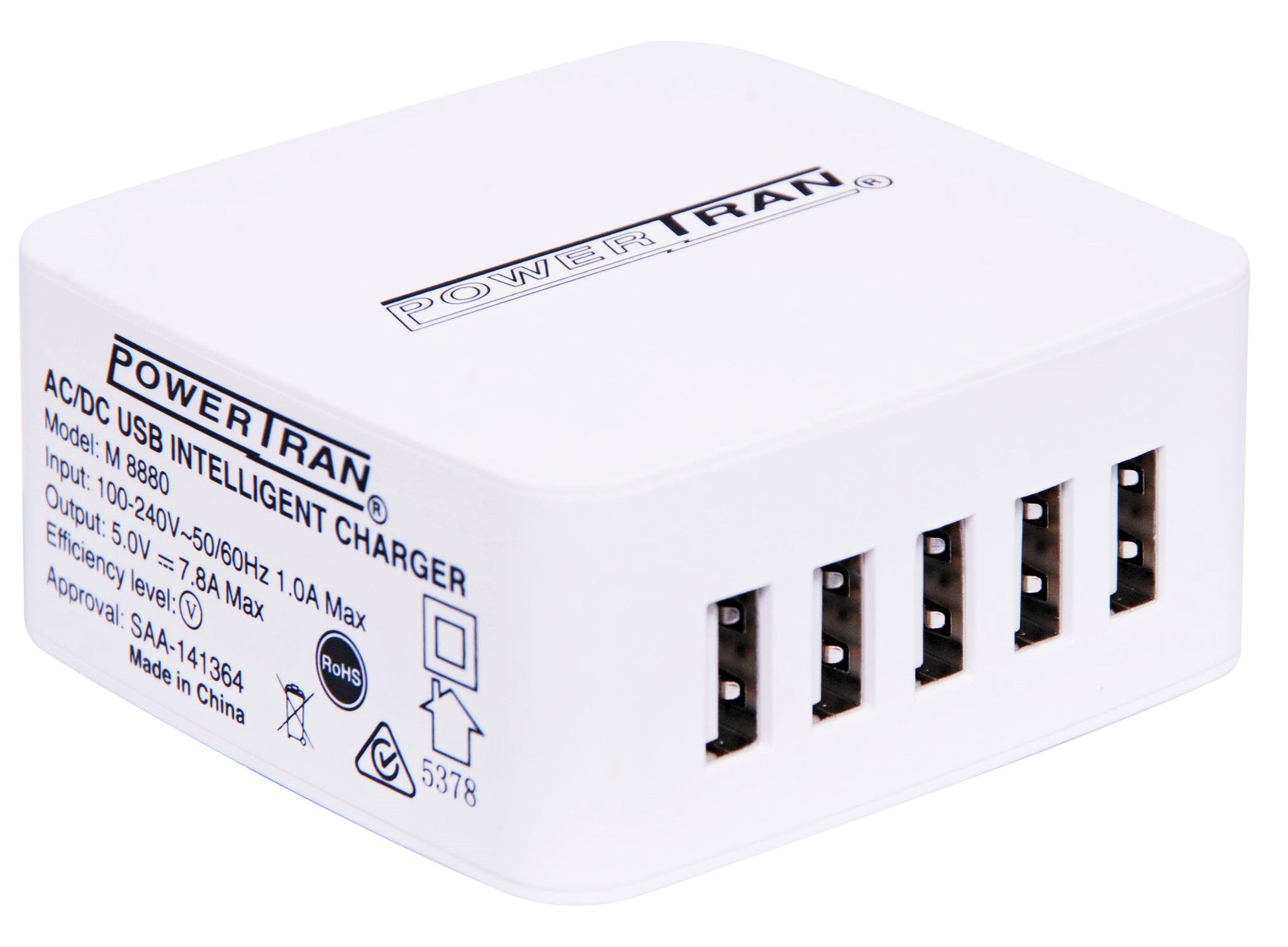 Powertran Powertran 5 Output Intelligent 7.8A High Current USB Charger - BNR Industrial